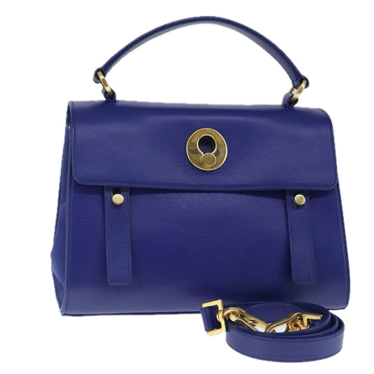 Yves Saint Laurent Muse Two, Blue, Leather, handbag