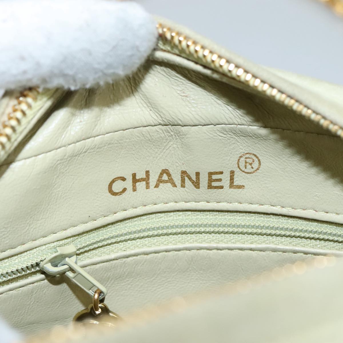 Chanel Diana, Green, Cotton, shoulder