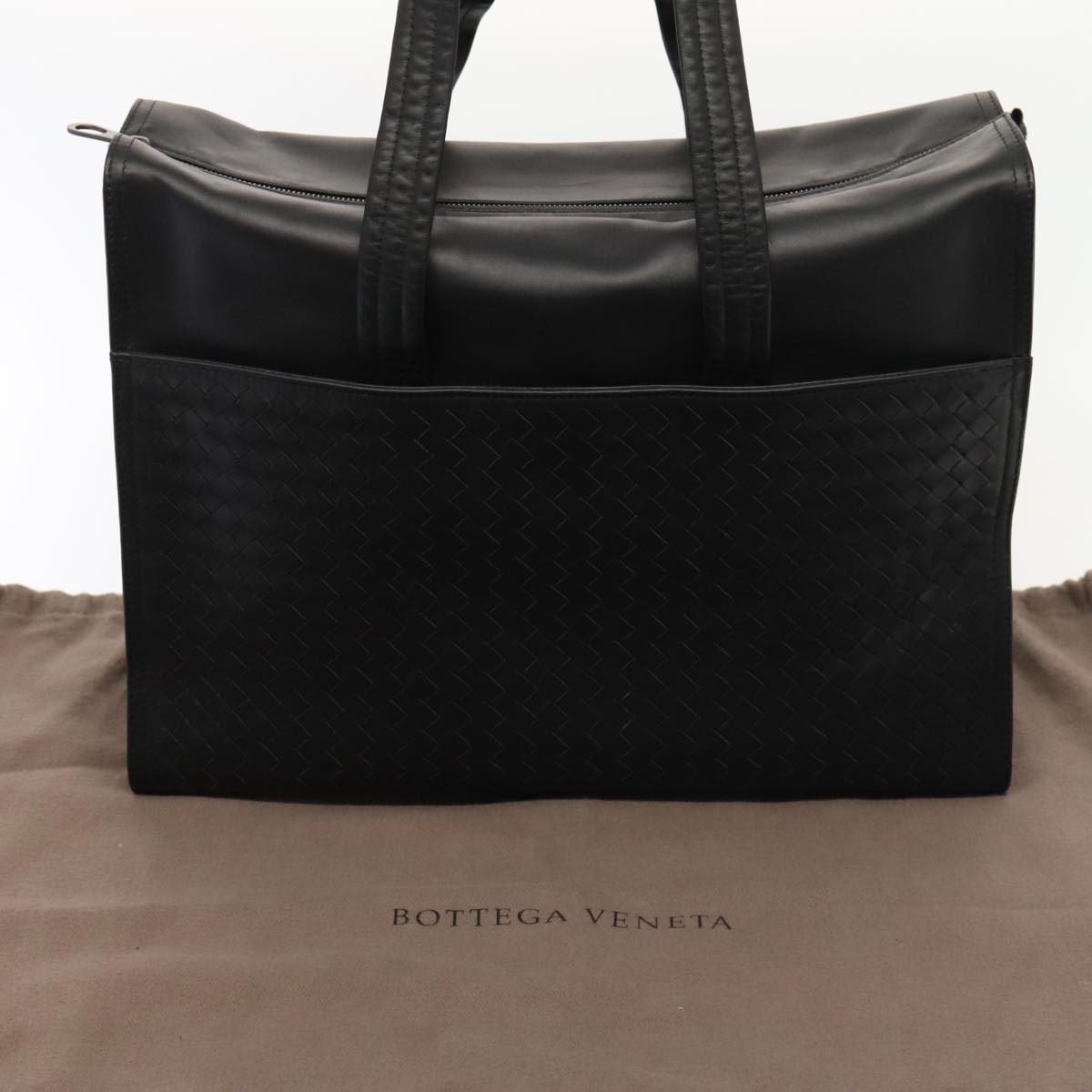 Bottega Veneta Intrecciato, Black, Leather, tote