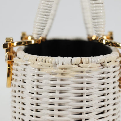 Salvatore Ferragamo Gancini, White, Leather, handbag