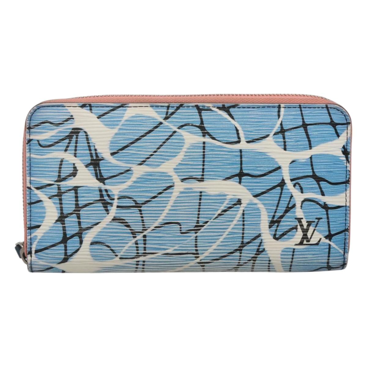 Louis Vuitton Portefeuille zippy, Blue, Leather, wallet