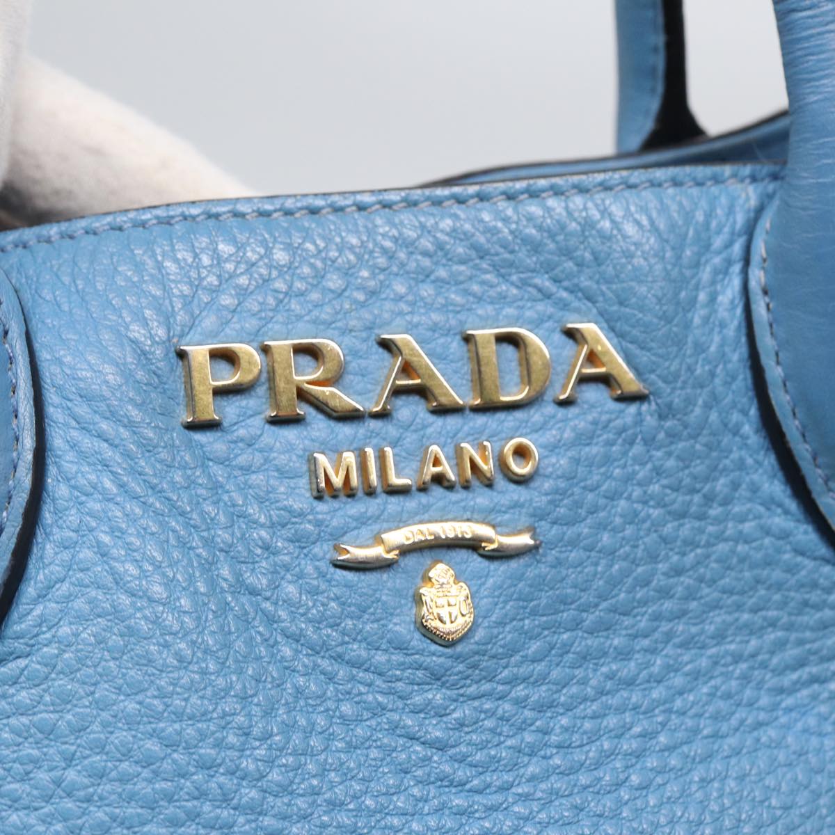 Prada Saffiano, Blue, Leather, handbag