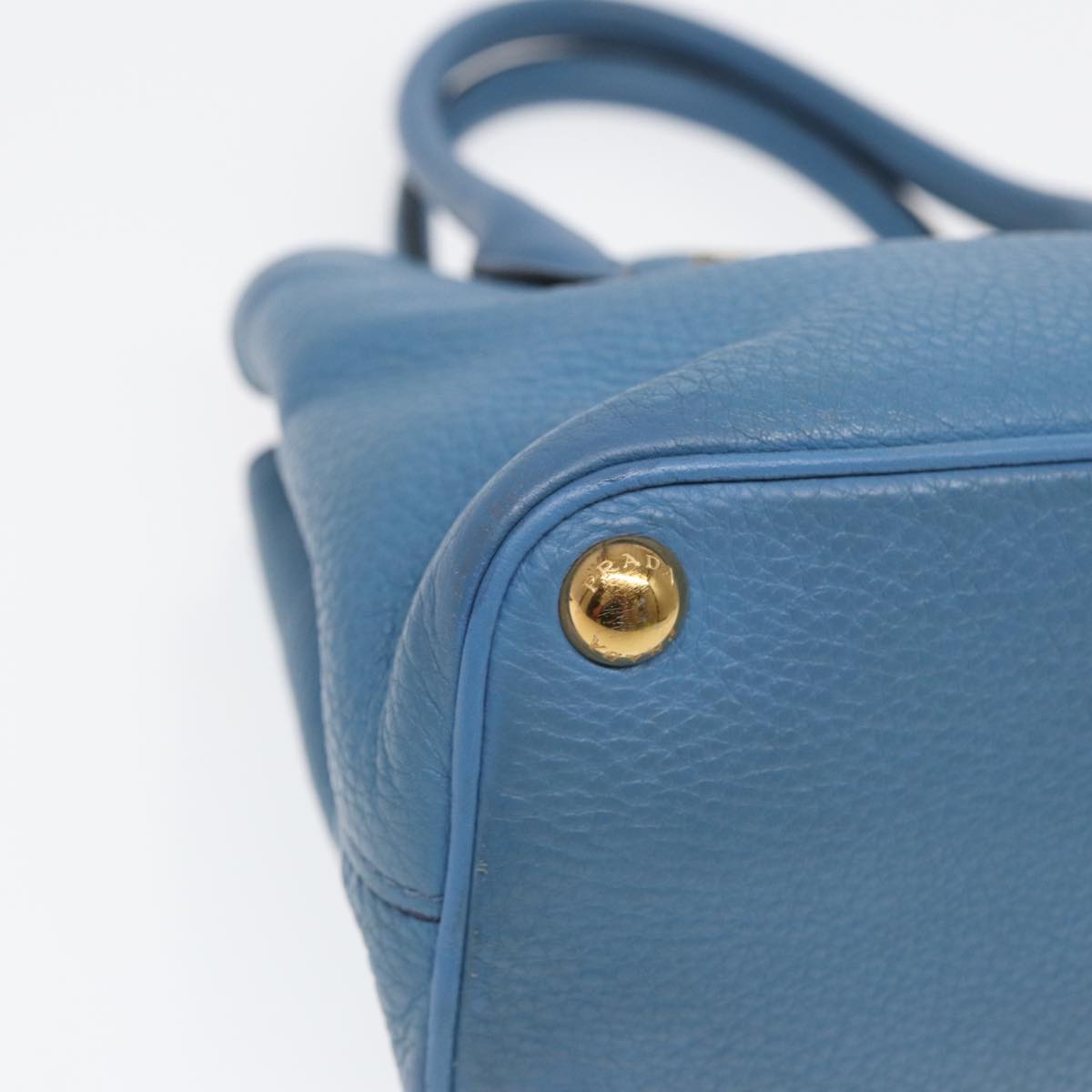 Prada Saffiano, Blue, Leather, handbag