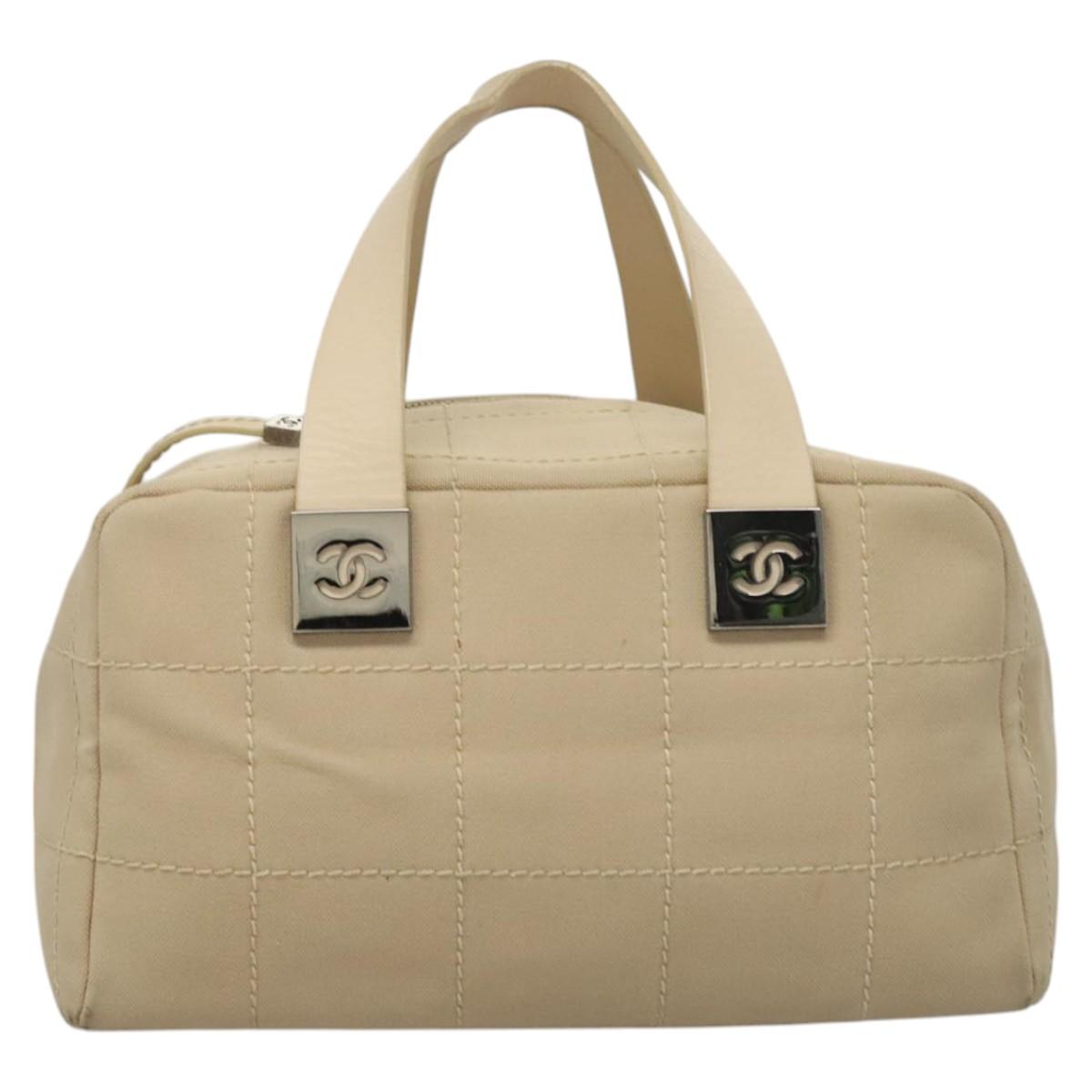 Chanel Bowling Bag, Beige, Canvas, handbag