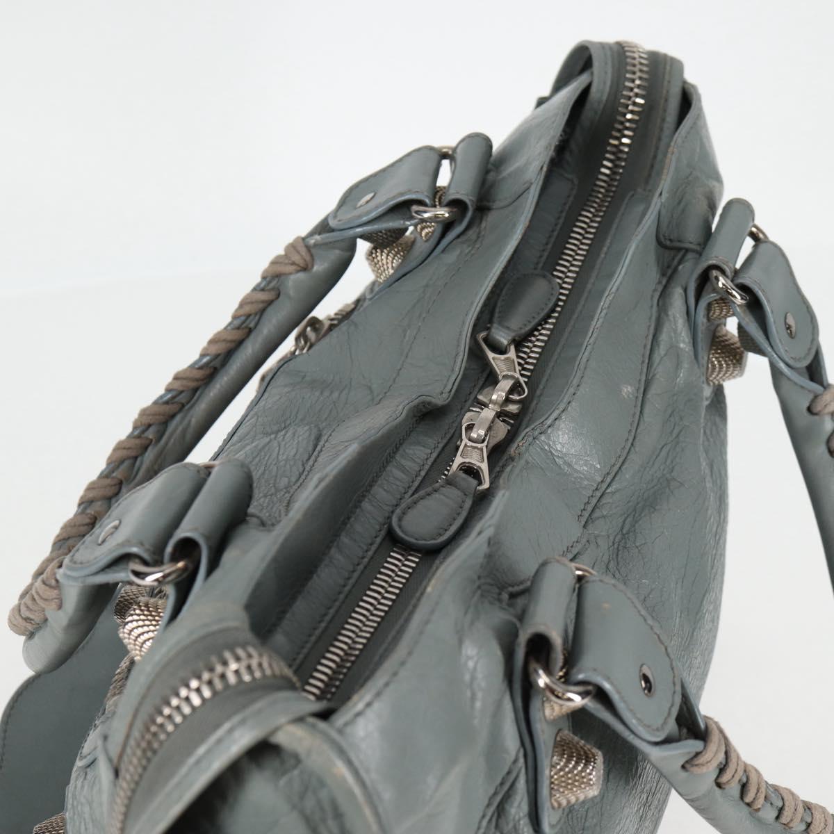 Balenciaga City, GRAY, Leather, handbag