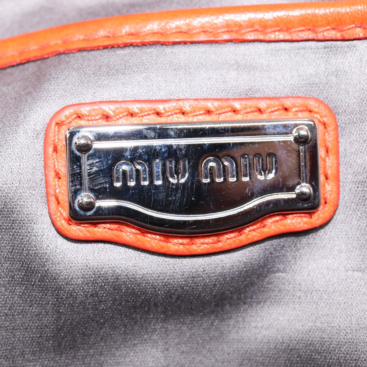 Miu Miu Matelassé, Orange, Leather, shoulder