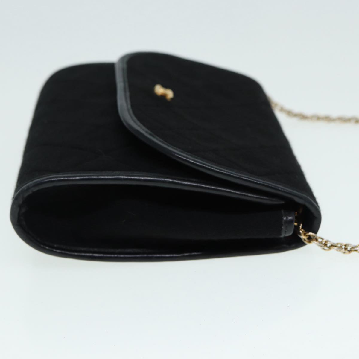 Chanel Mini matelassé, Black, Cotton, shoulder