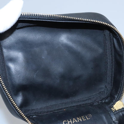 Chanel Vanity, Black, Leather, clutch