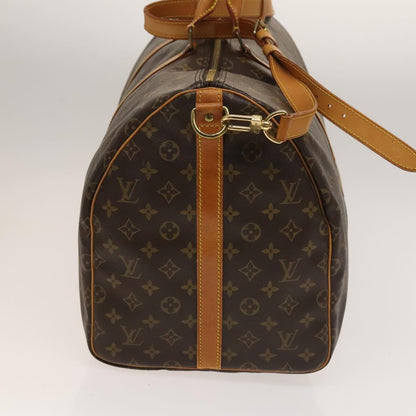 Louis Vuitton Keepall Bandouliere 55, Brown, Canvas, travel