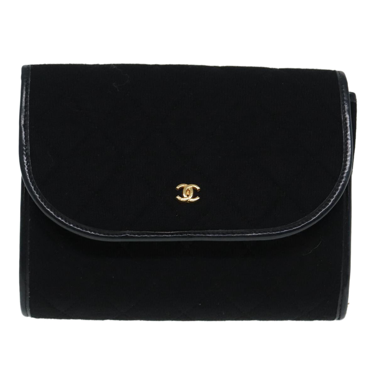 Chanel Mini matelassé, Black, Cotton, shoulder