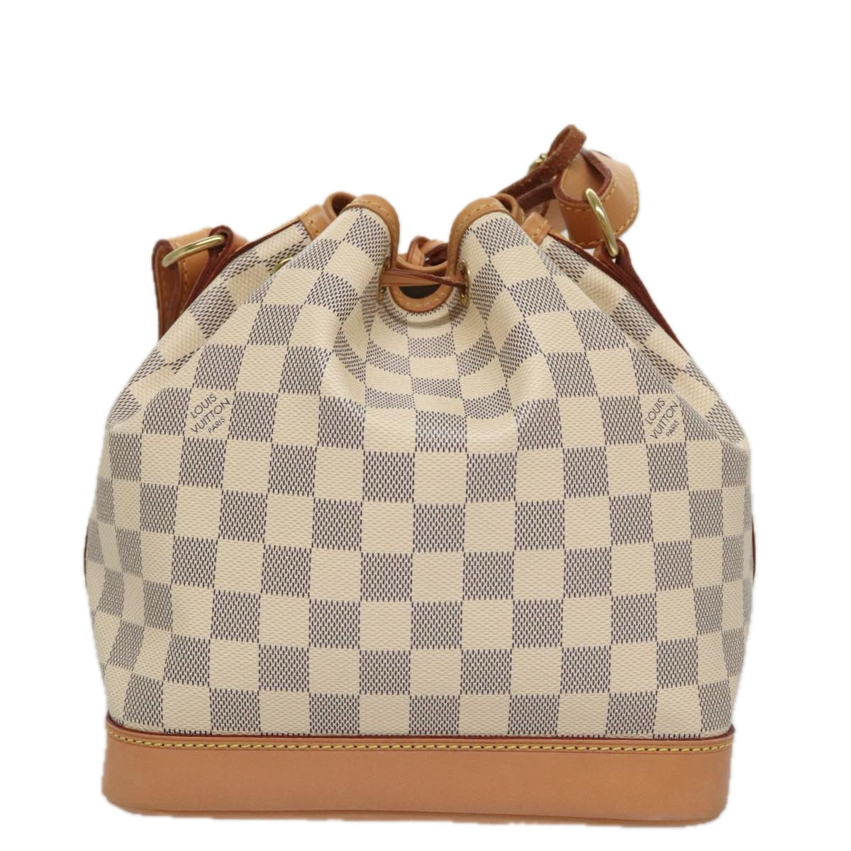 Louis Vuitton Noé BB, White, Canvas, shoulder