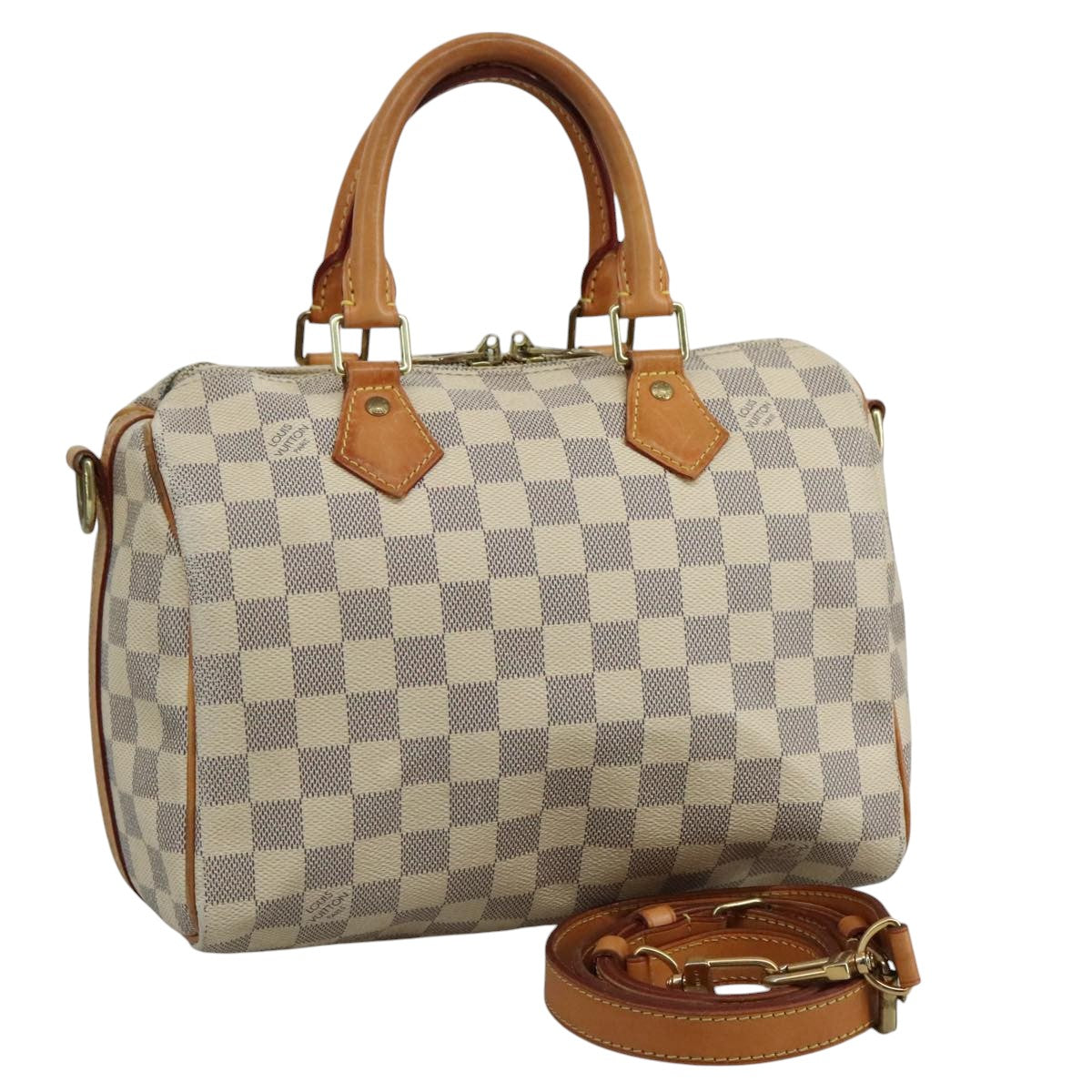 Louis Vuitton Speedy bandoulière 25, White, Canvas, handbag