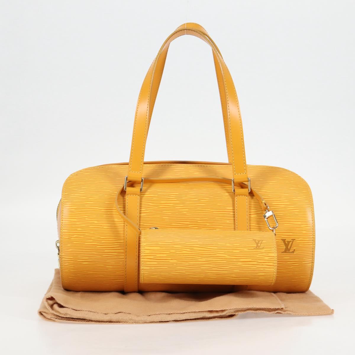 Louis Vuitton Papillon, Yellow, Leather, handbag