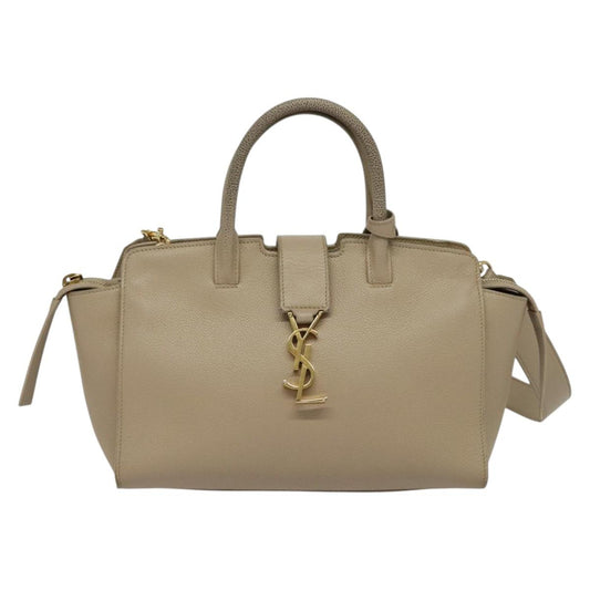 Yves Saint Laurent Downtown, Beige, Leather, handbag