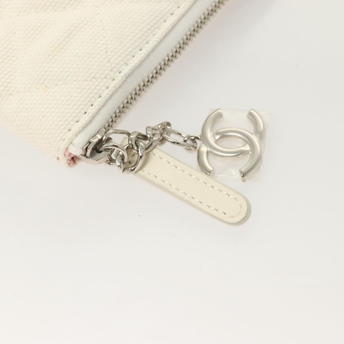 Chanel Coco Cuba, White, Canvas, clutch
