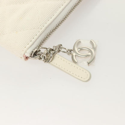 Chanel Coco Cuba, White, Canvas, clutch