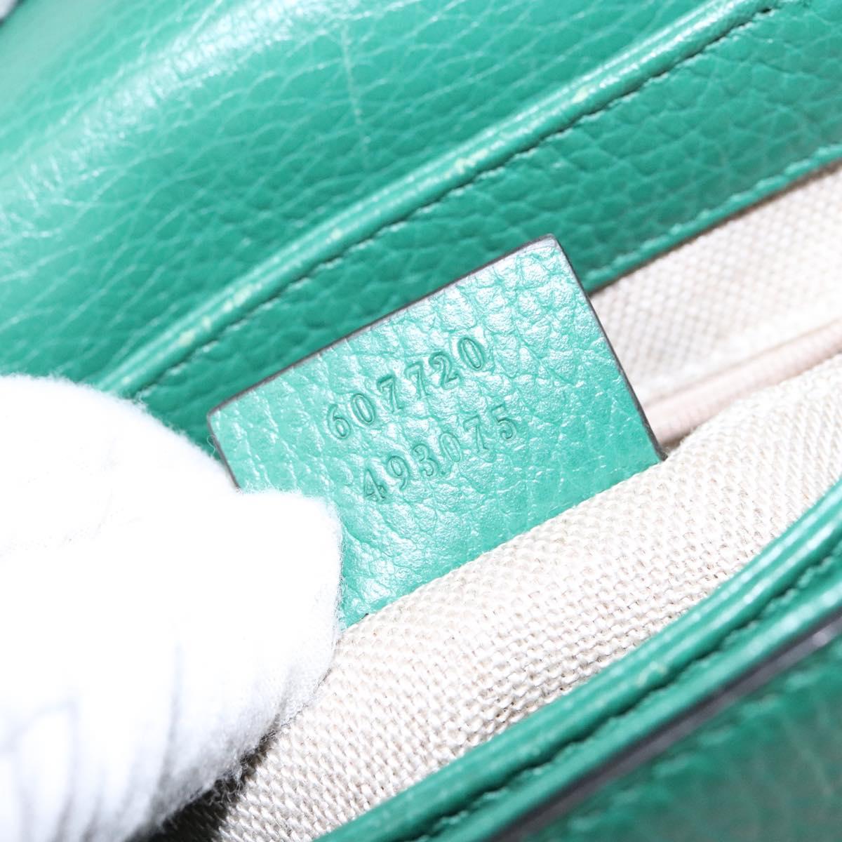 Gucci Interlocking G, Green, Leather, shoulder