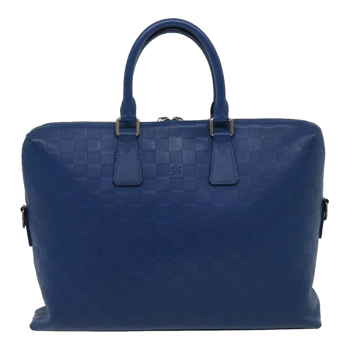 Louis Vuitton Porte documents Jour, Blue, Leather, handbag