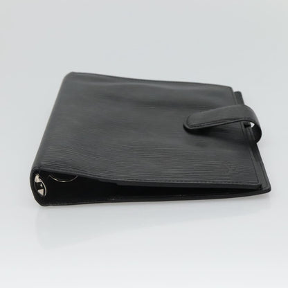 Louis Vuitton Agenda cover, Black, Leather, wallet