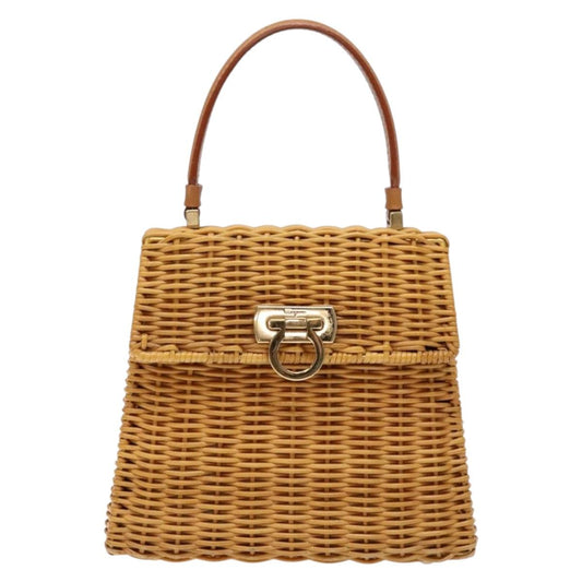 Salvatore Ferragamo Gancini, Brown, Leather, handbag