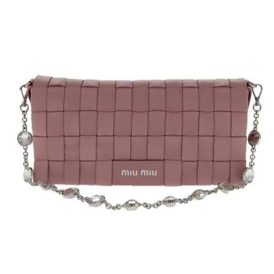 Miu Miu Kira, Pink, Leather, shoulder