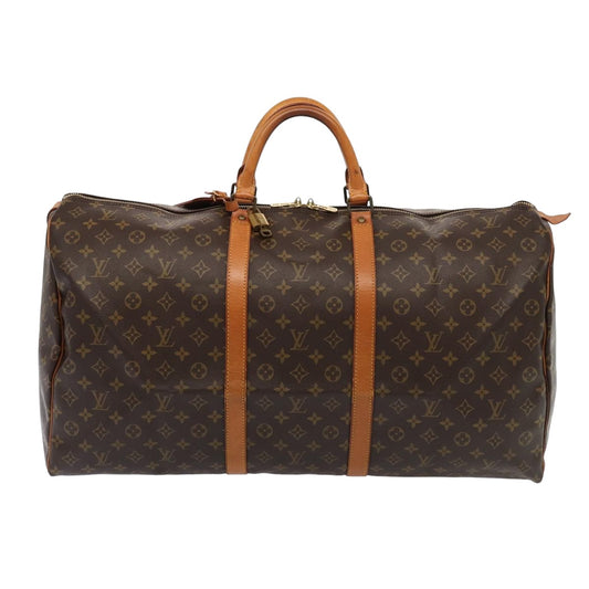 Louis Vuitton Keepall 60, Brown, Canvas, travel