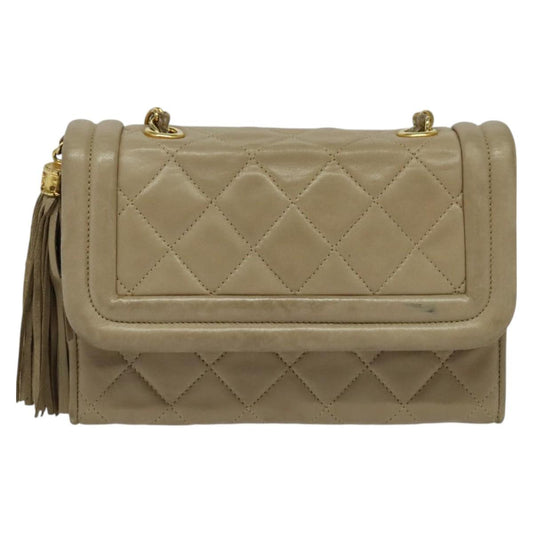 Chanel Single flap, Beige, Leather, shoulder