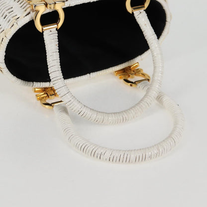 Salvatore Ferragamo Gancini, White, Leather, handbag