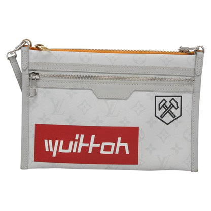 Louis Vuitton Flat messenger, Grey, Canvas, shoulder
