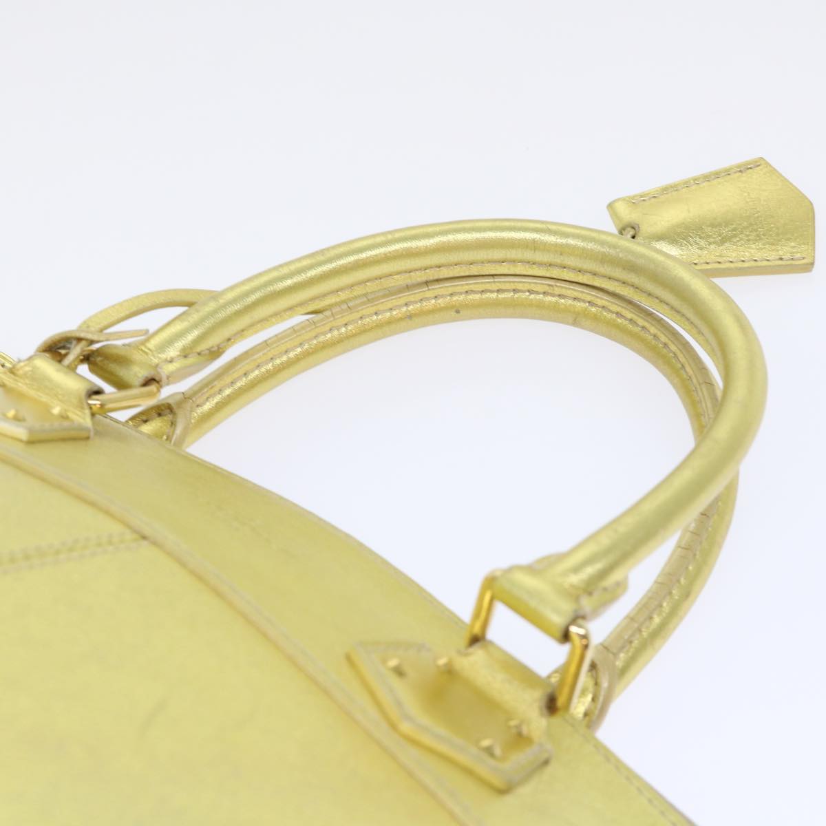 Louis Vuitton Lockit, Gold, Leather, handbag