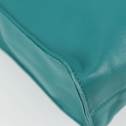 Prada Triangle Logo, Blue, Leather, handbag