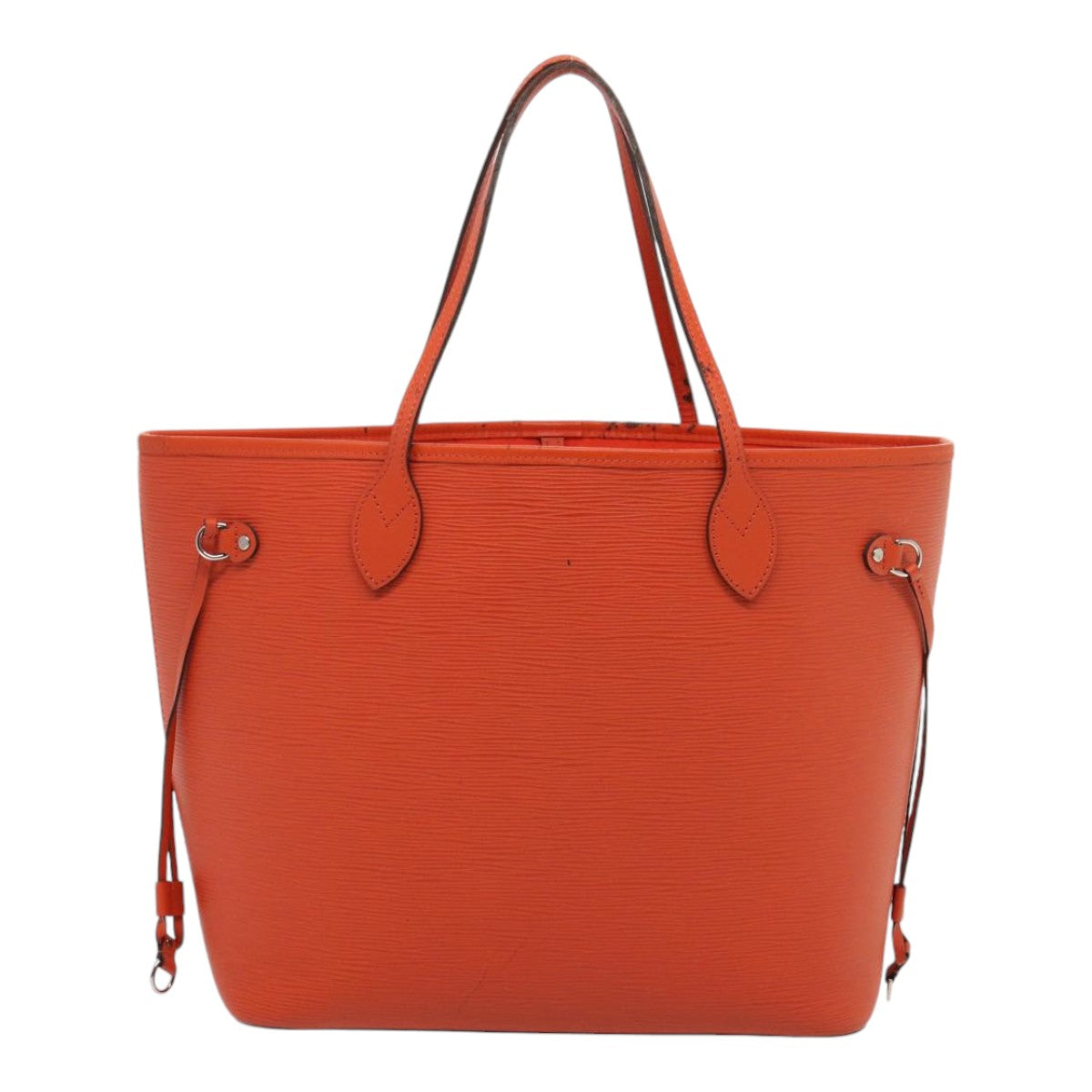 Louis Vuitton Neverfull, Orange, Leather, tote