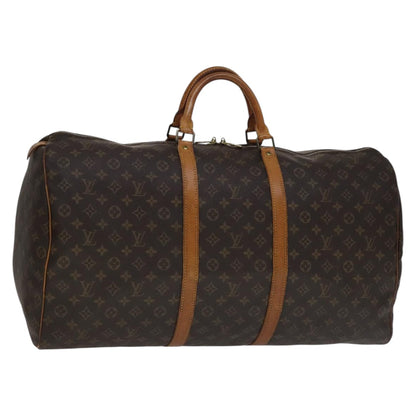 Louis Vuitton Keepall 60, Brown, Canvas, travel