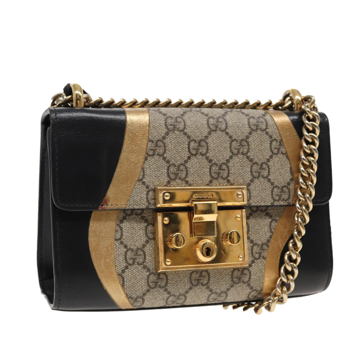 Gucci Padlock, Beige, Leather, shoulder