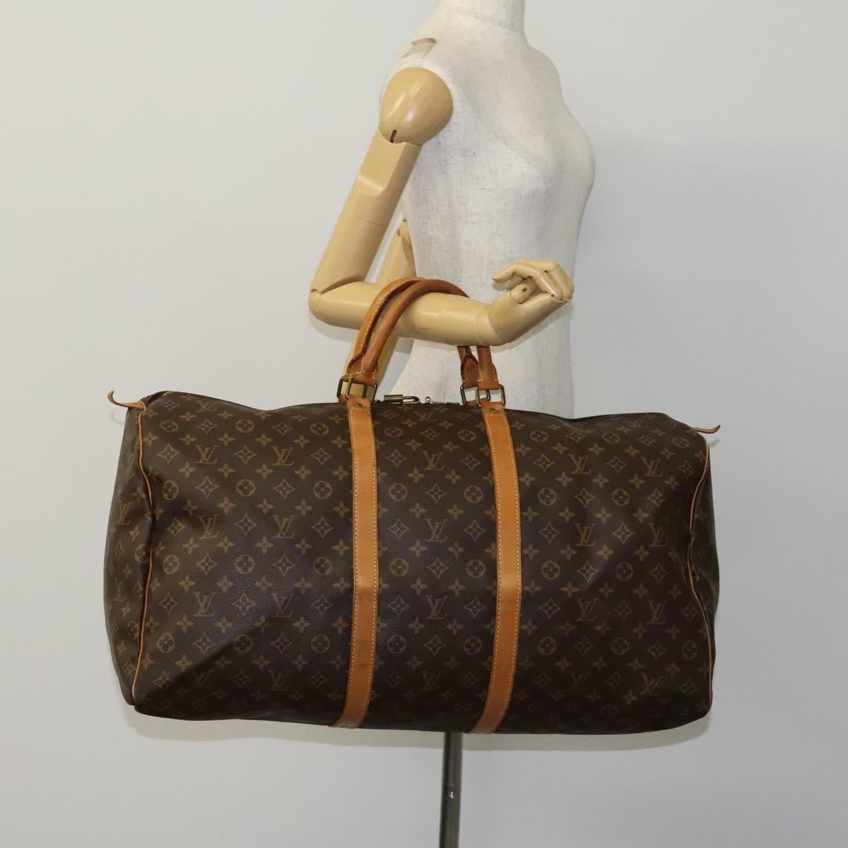 Louis Vuitton Keepall 60, Brown, Canvas, travel