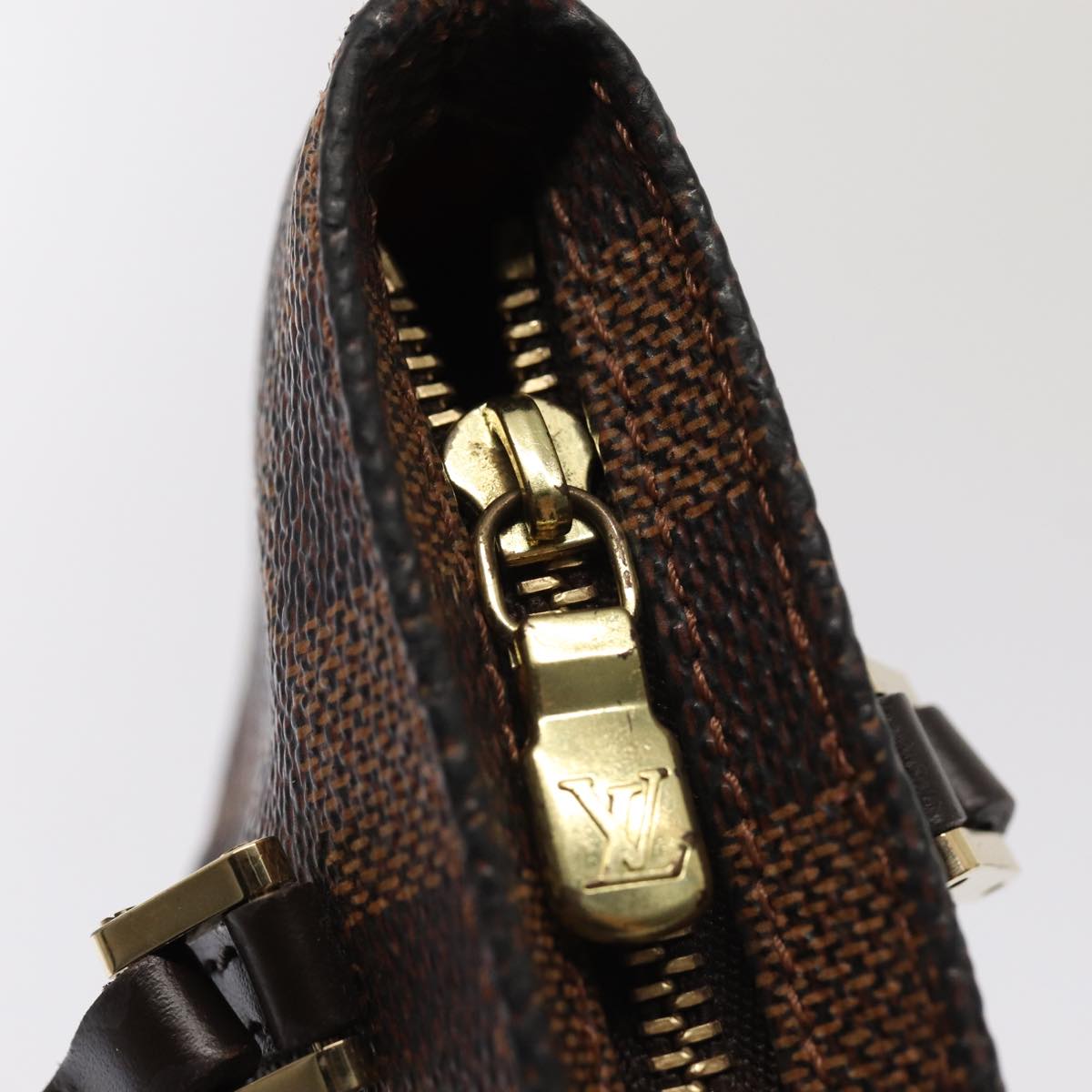 Louis Vuitton Manosque, Brown, Canvas, clutch