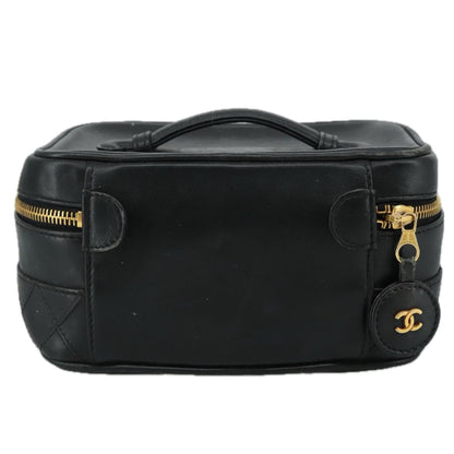 Chanel Vanity, Black, Leather, clutch