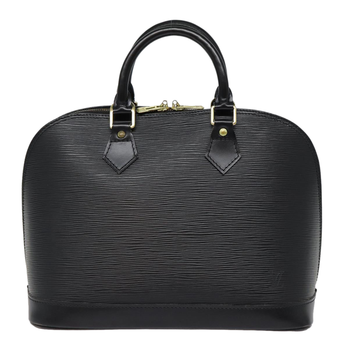 Louis Vuitton Alma, Black, Leather, handbag