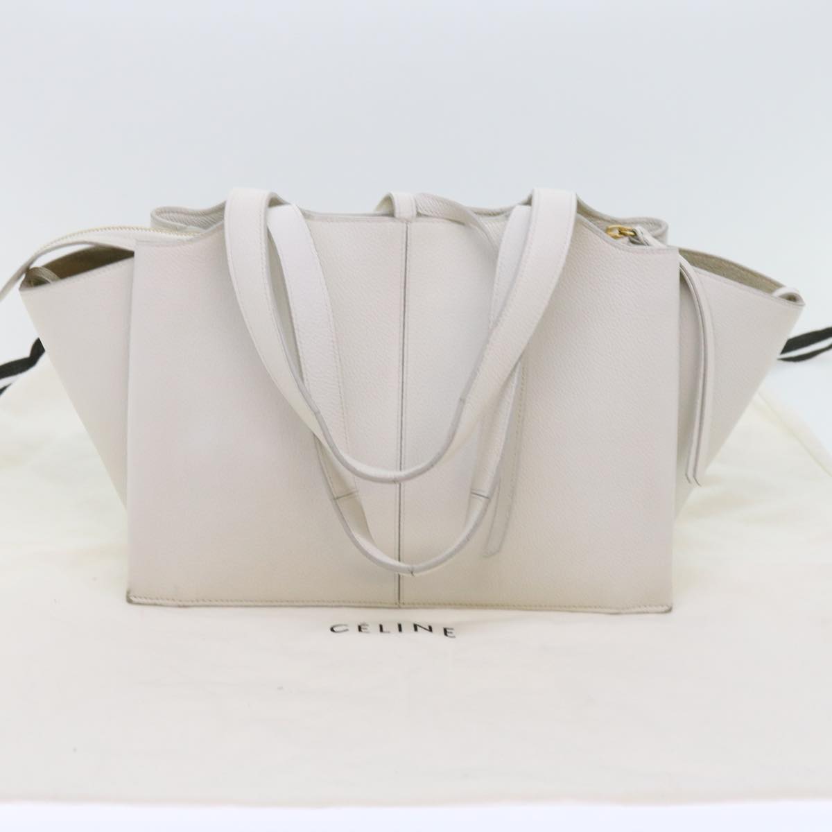 Céline, White, Leather, shoulder