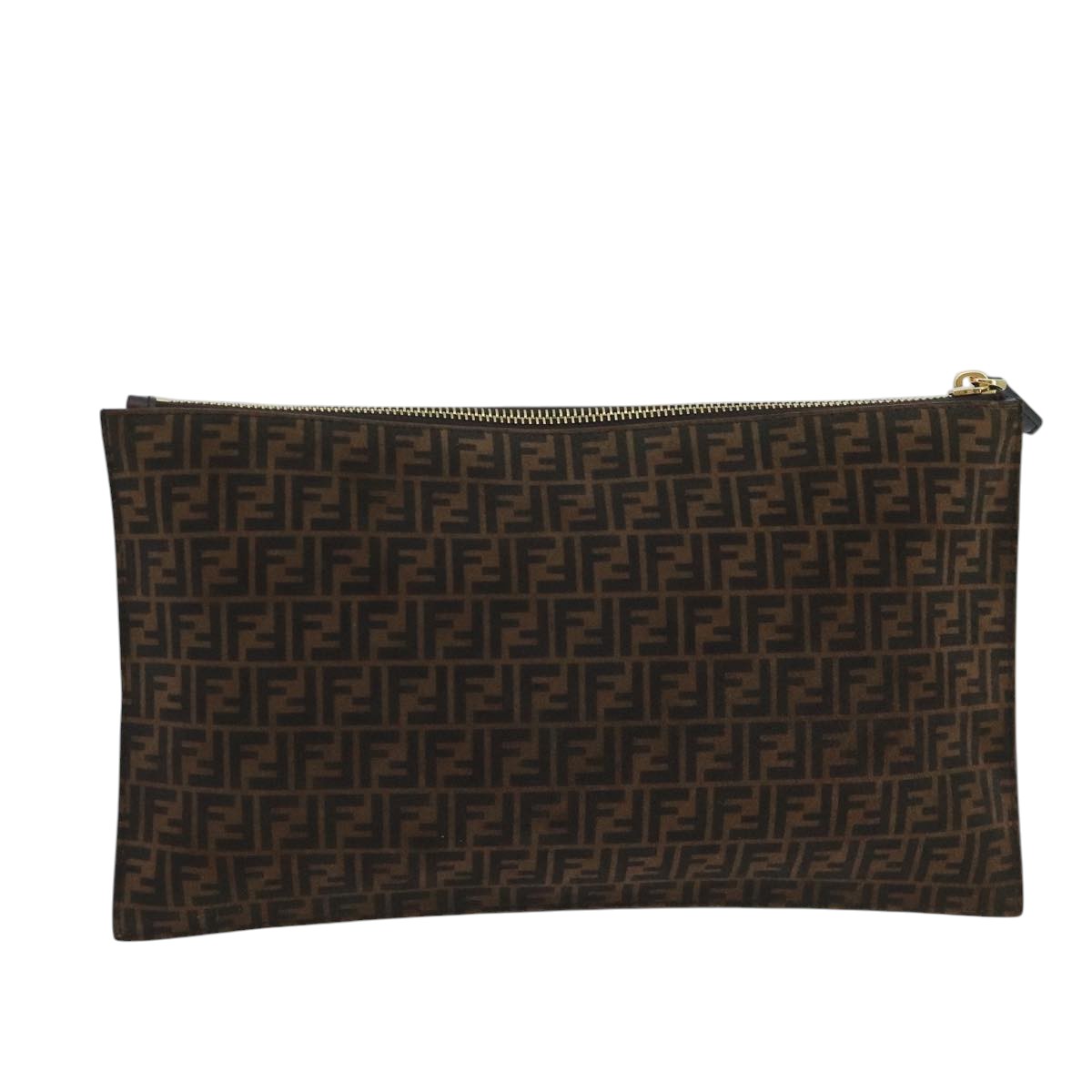 Fendi Zucchino, Brown, Canvas, clutch