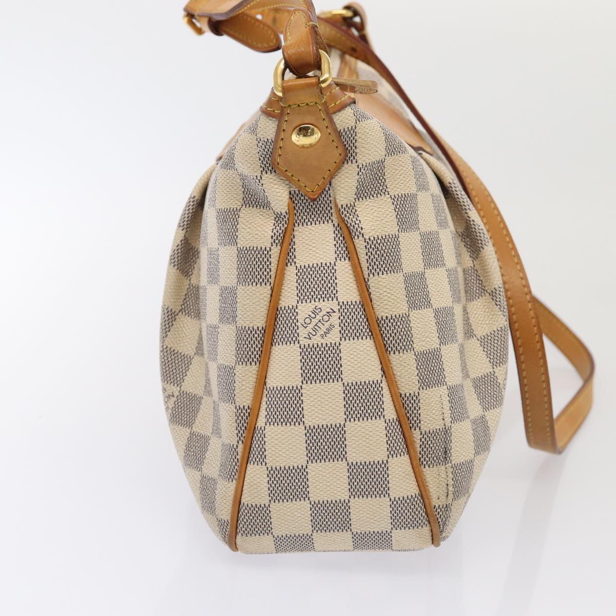 Louis Vuitton Siracusa, White, Canvas, shoulder