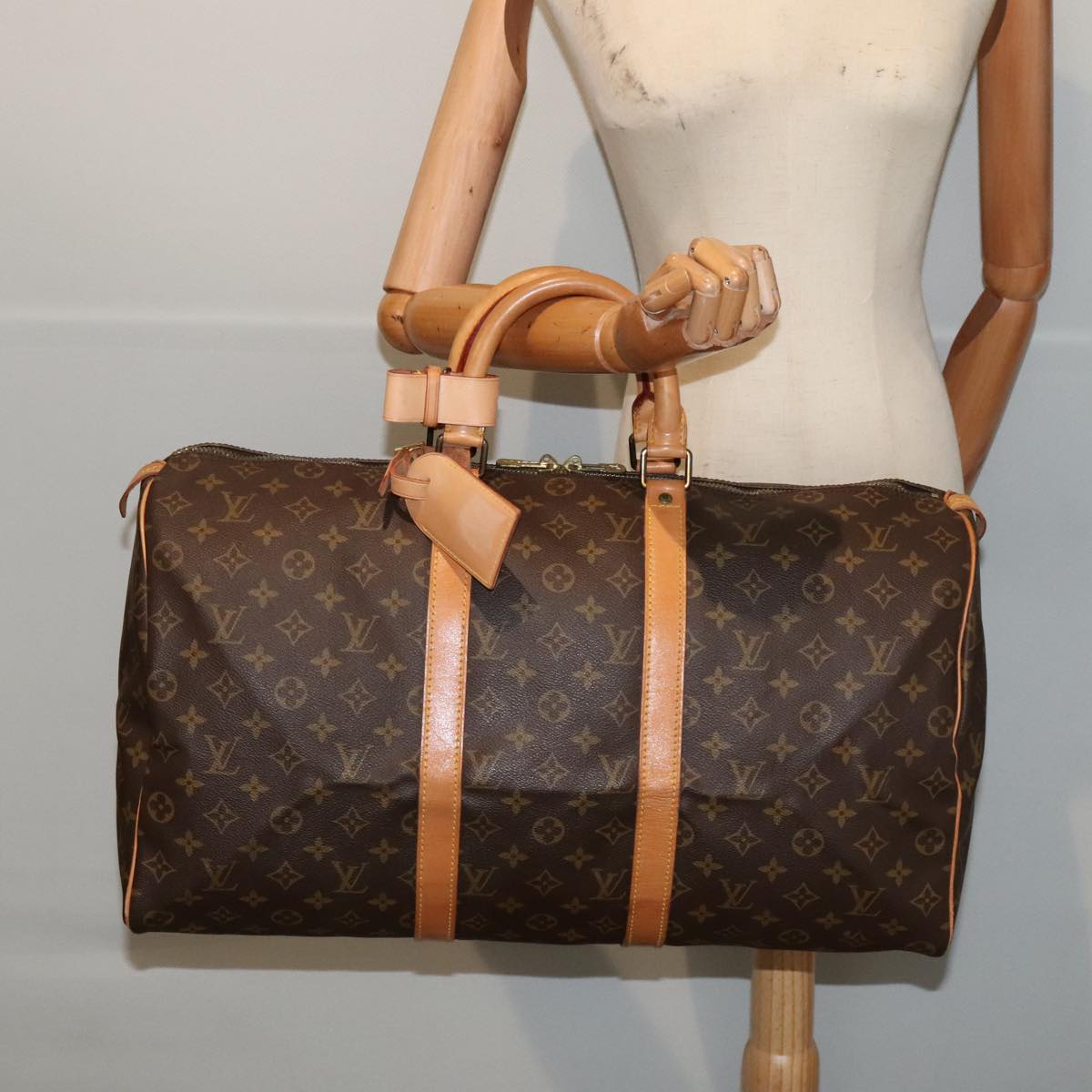 Louis Vuitton Keepall 50, Brown, Canvas, travel