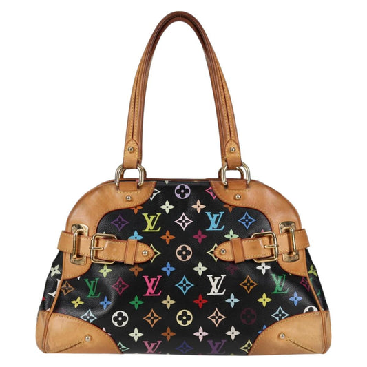 Louis Vuitton Claudia, Black, Canvas, handbag