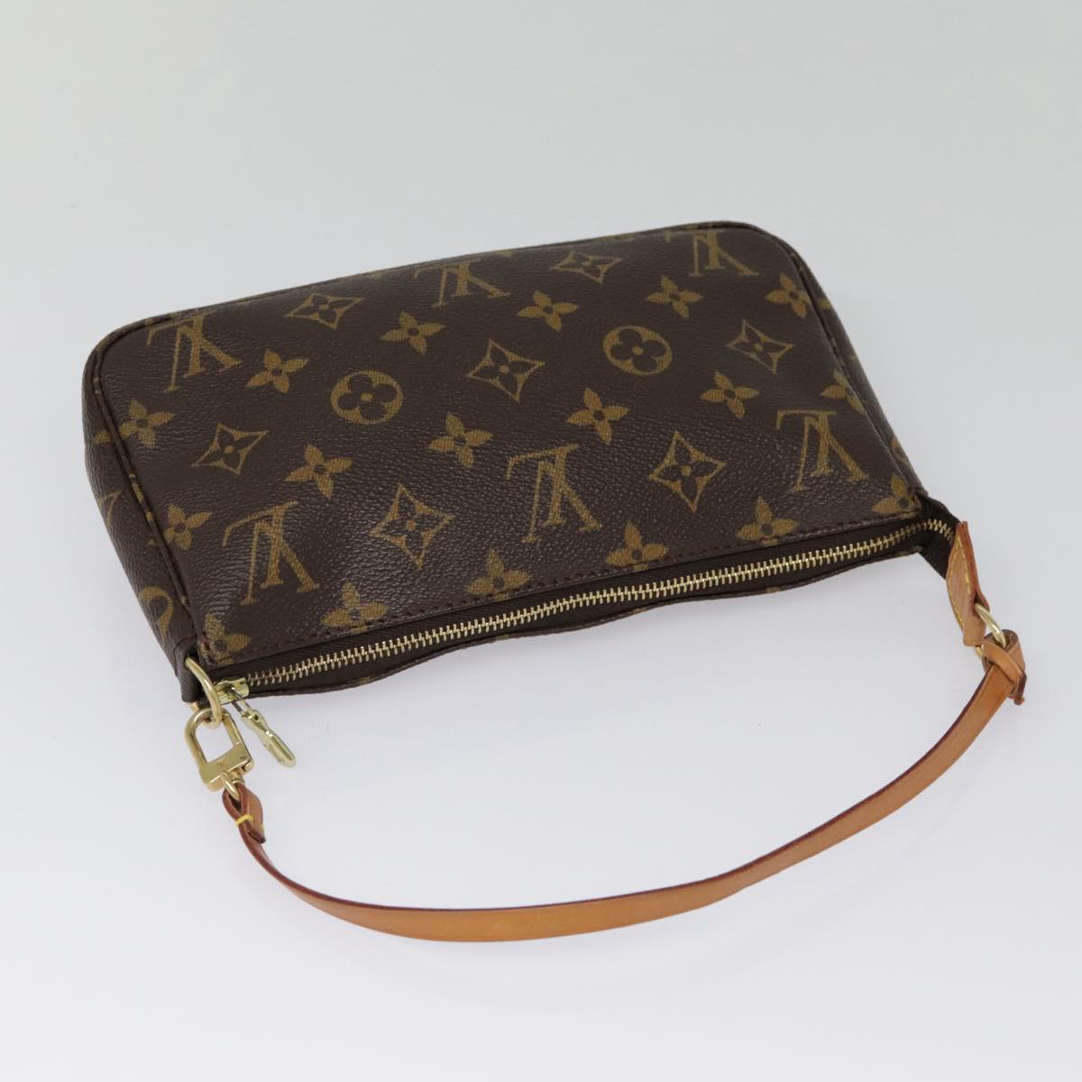 Louis Vuitton Pochette Accessoire, Brown, Canvas, clutch