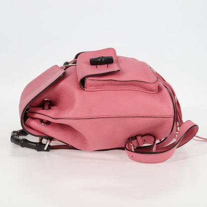 Gucci Bamboo, Pink, Leather, backpack