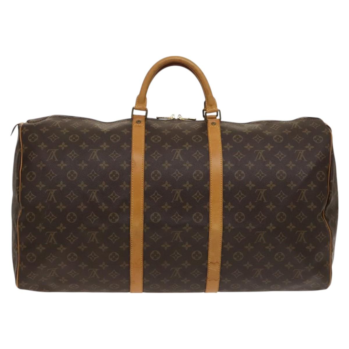 Louis Vuitton Keepall 60, Brown, Canvas, travel