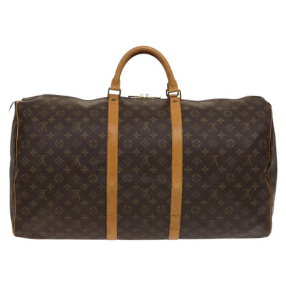 Louis Vuitton Keepall 60, Brown, Canvas, travel