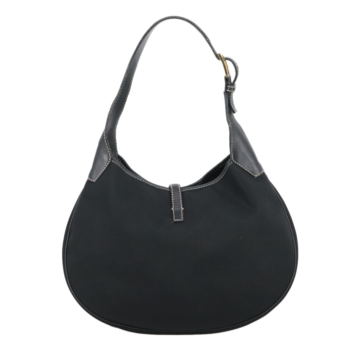 Salvatore Ferragamo Gancini, Black, Canvas, shoulder