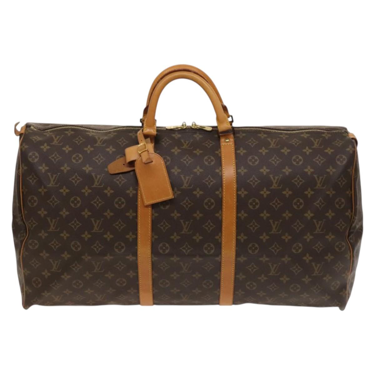 Louis Vuitton Keepall 60, Brown, Canvas, travel