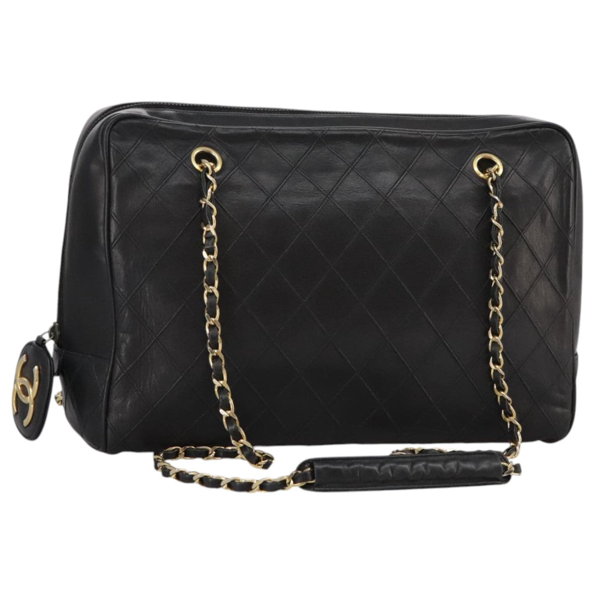 Chanel Camera, Black, Leather, shoulder